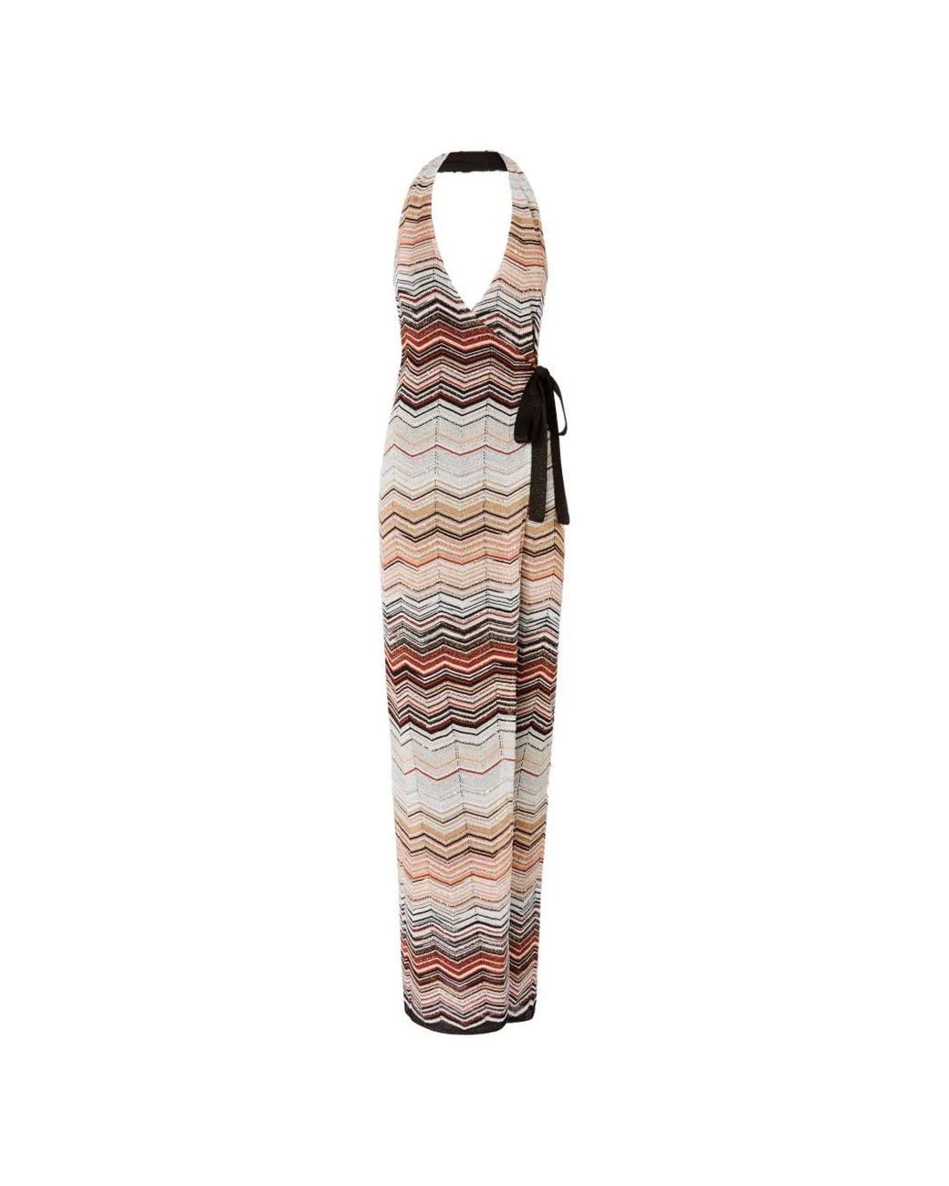 Missoni White Robe Longue À Dos-Nu