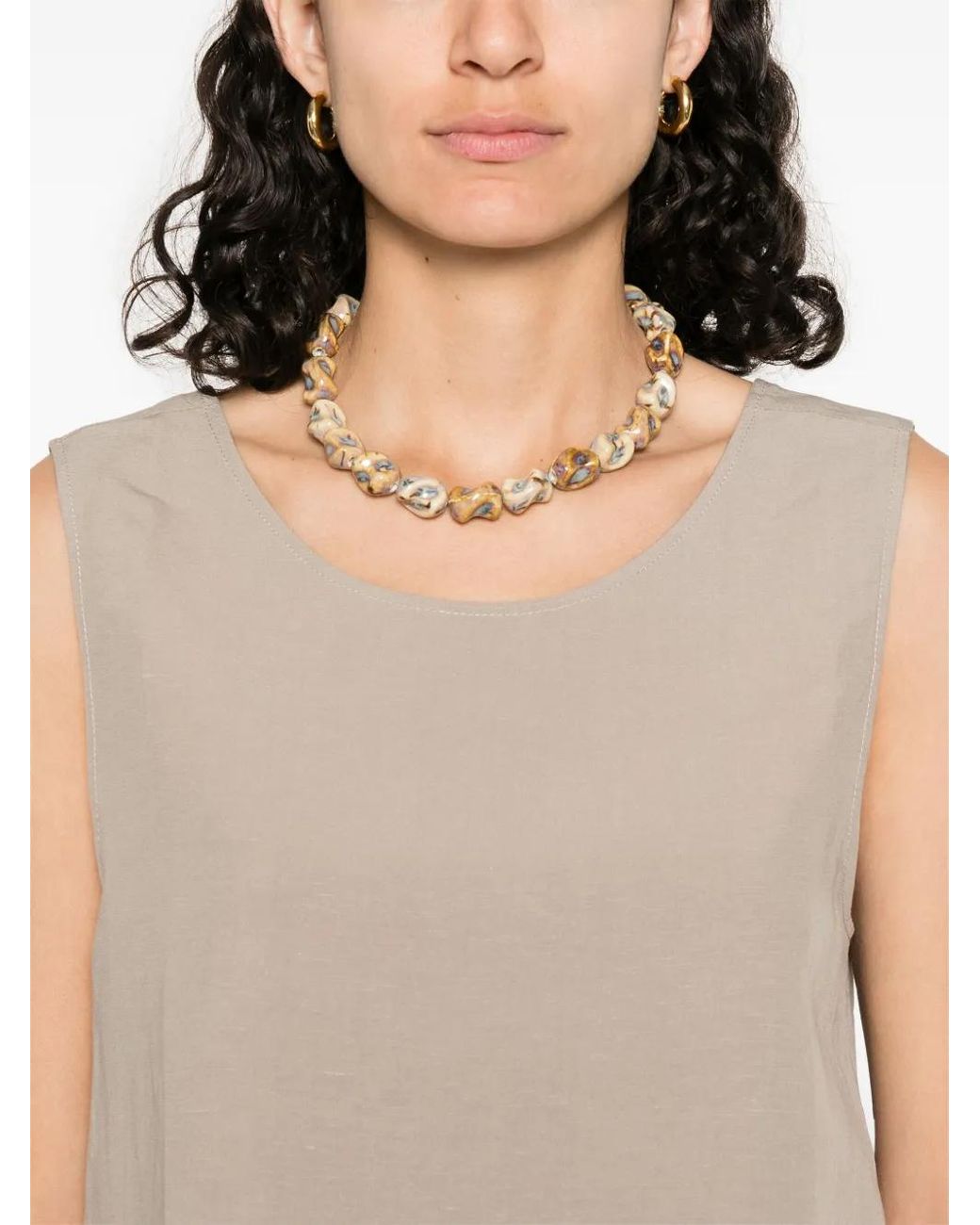 MOUTAKI Natural Oberteil mit Slub-Struktur