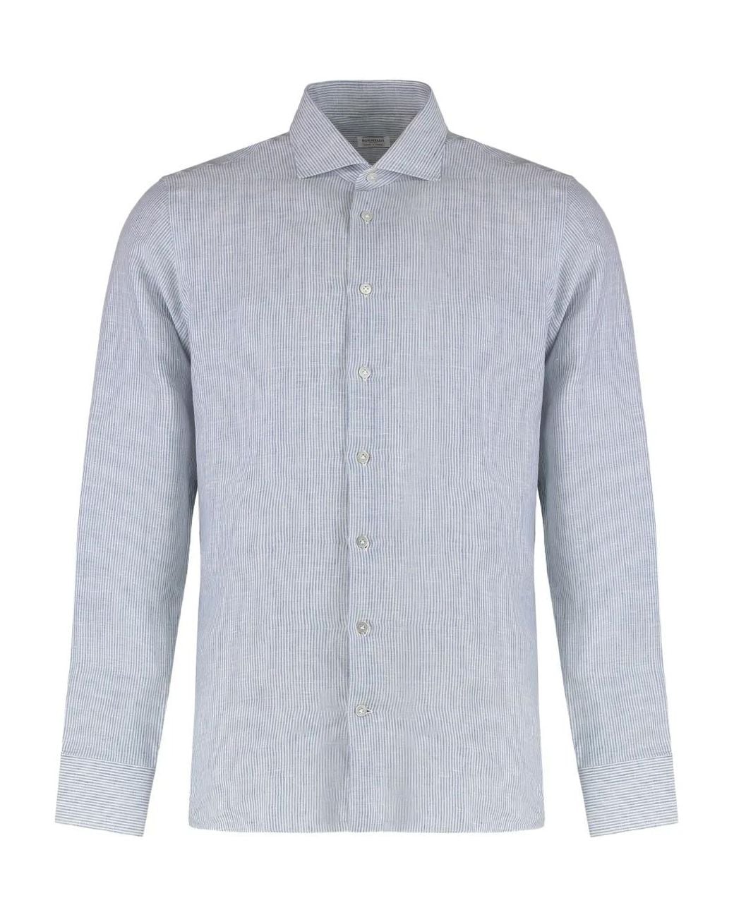 Borriello Blue Striped Long-Sleeve Shirt for men