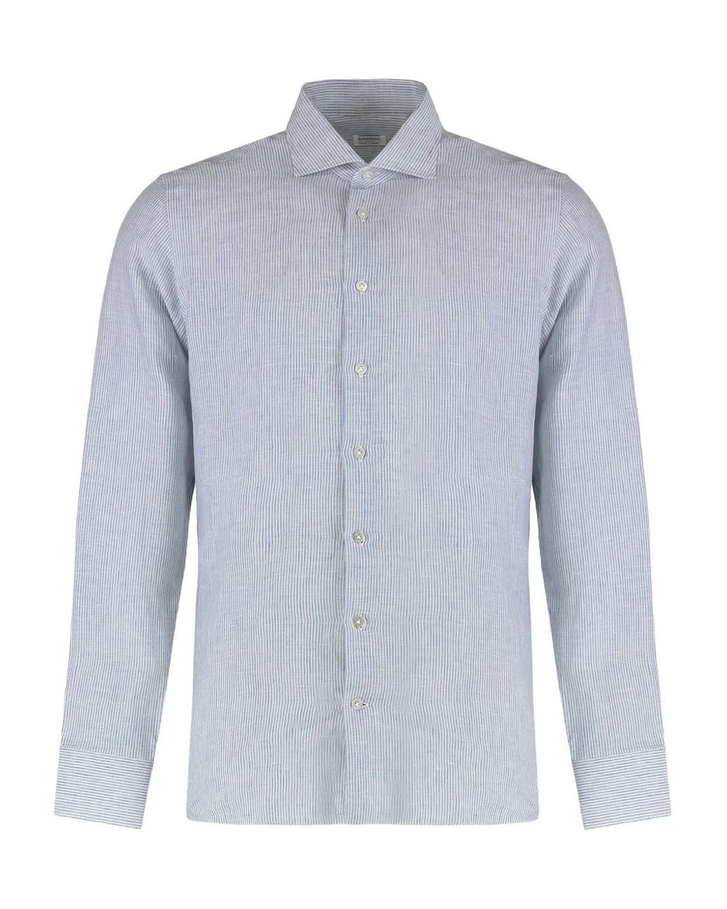 Borriello Blue Striped Long-Sleeve Shirt for men