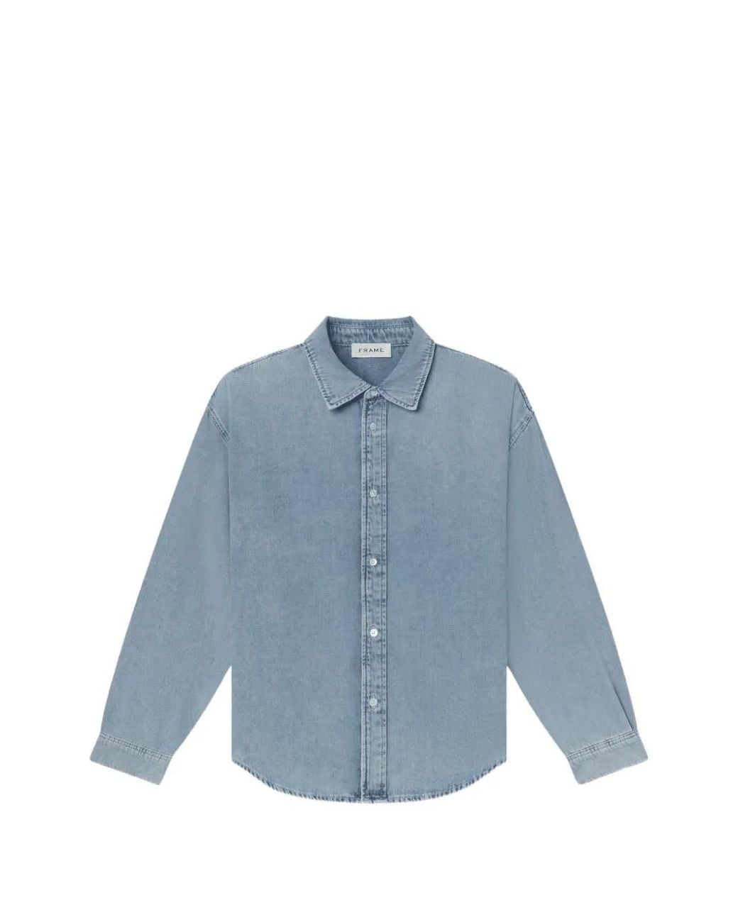 FRAME Blue Faded-Effect Long-Sleeve Denin Shirt for men
