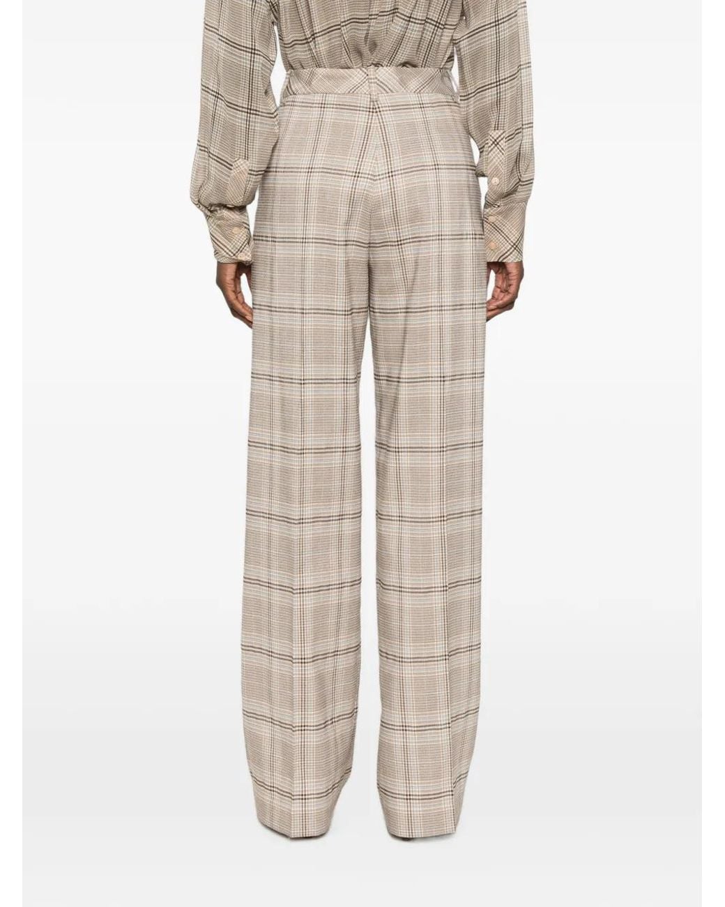 ERMANNO FIRENZE White Prince Of Wales Check Trousers
