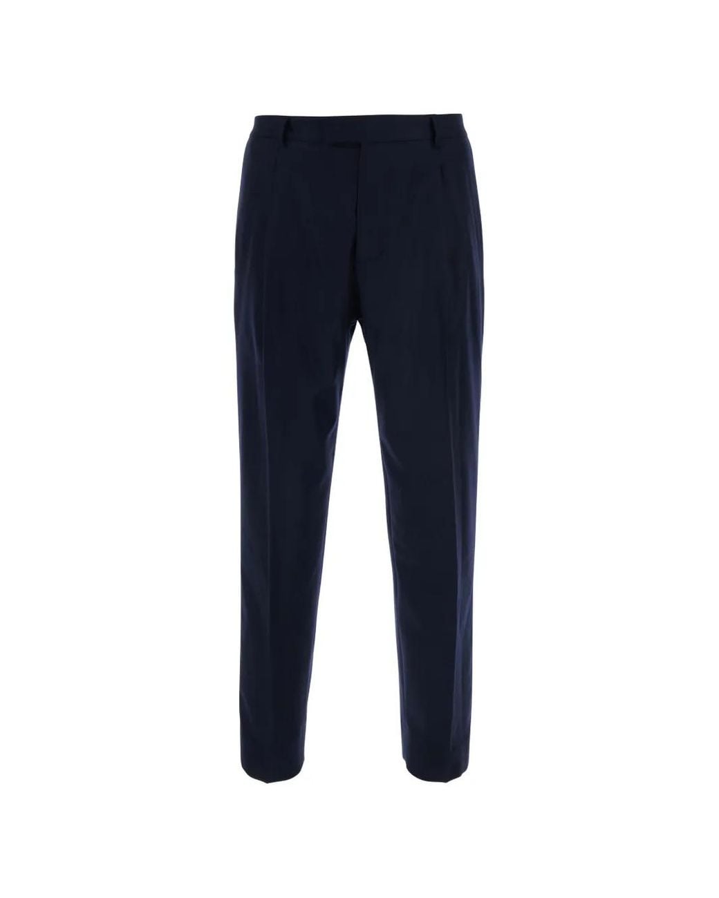 Low Brand Blue Belt-Loops Trousers for men