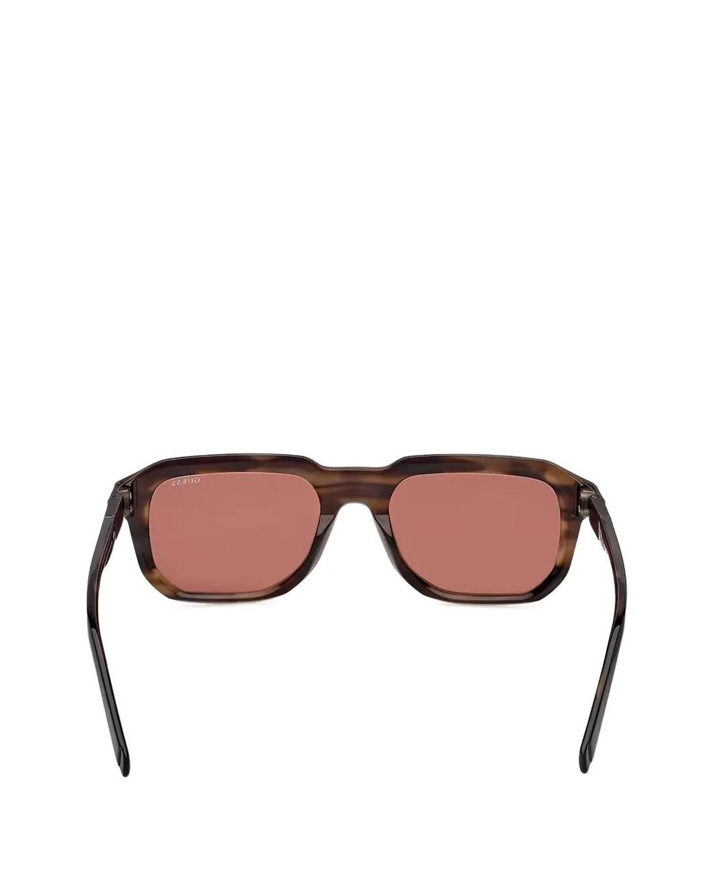 GUESS EYEWEAR Pink Tortoiseshell-Effect Square-Frame Sunglasses for men
