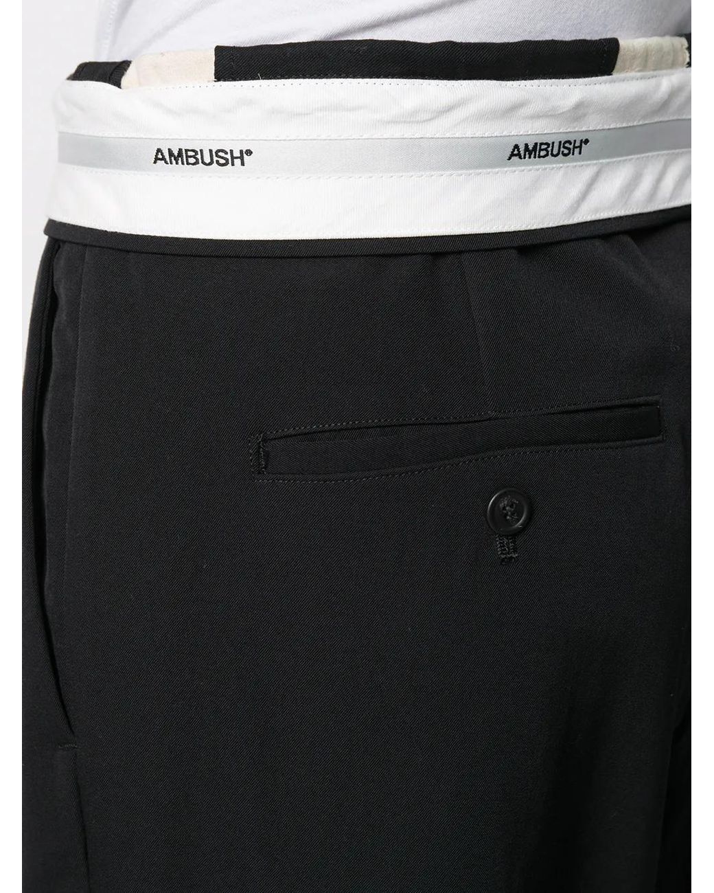 Ambush Black Folded Waist Trousers