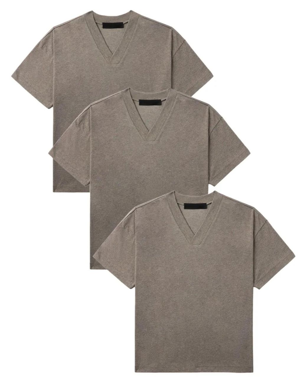 Fear Of God Gray V-Neck T-Shirt (Pack Of Three) for men