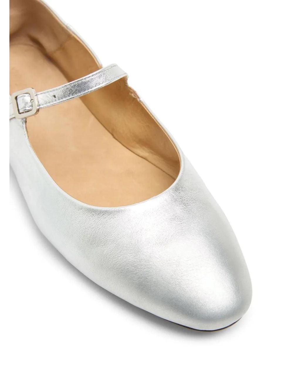 Marsèll White Strascico Buckled Ballet Flats