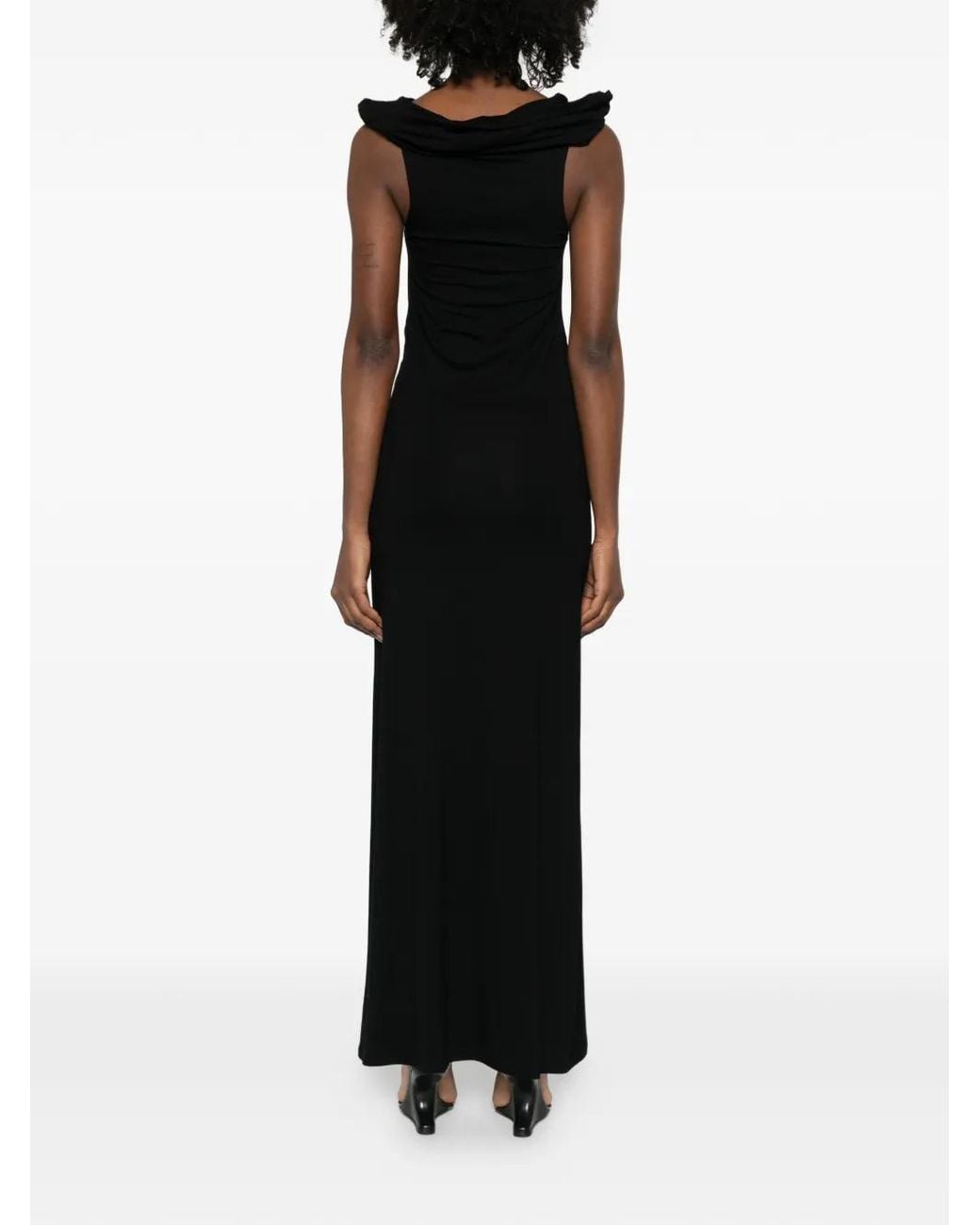 COWBOYS OF HABIT Black Off-Shoulder Cutout Maxi Dress