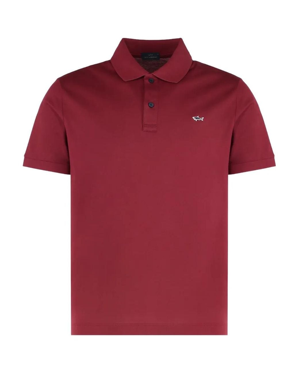 Paul & Shark Red Logo-Embroidery Short-Sleeve Polo Shirt for men