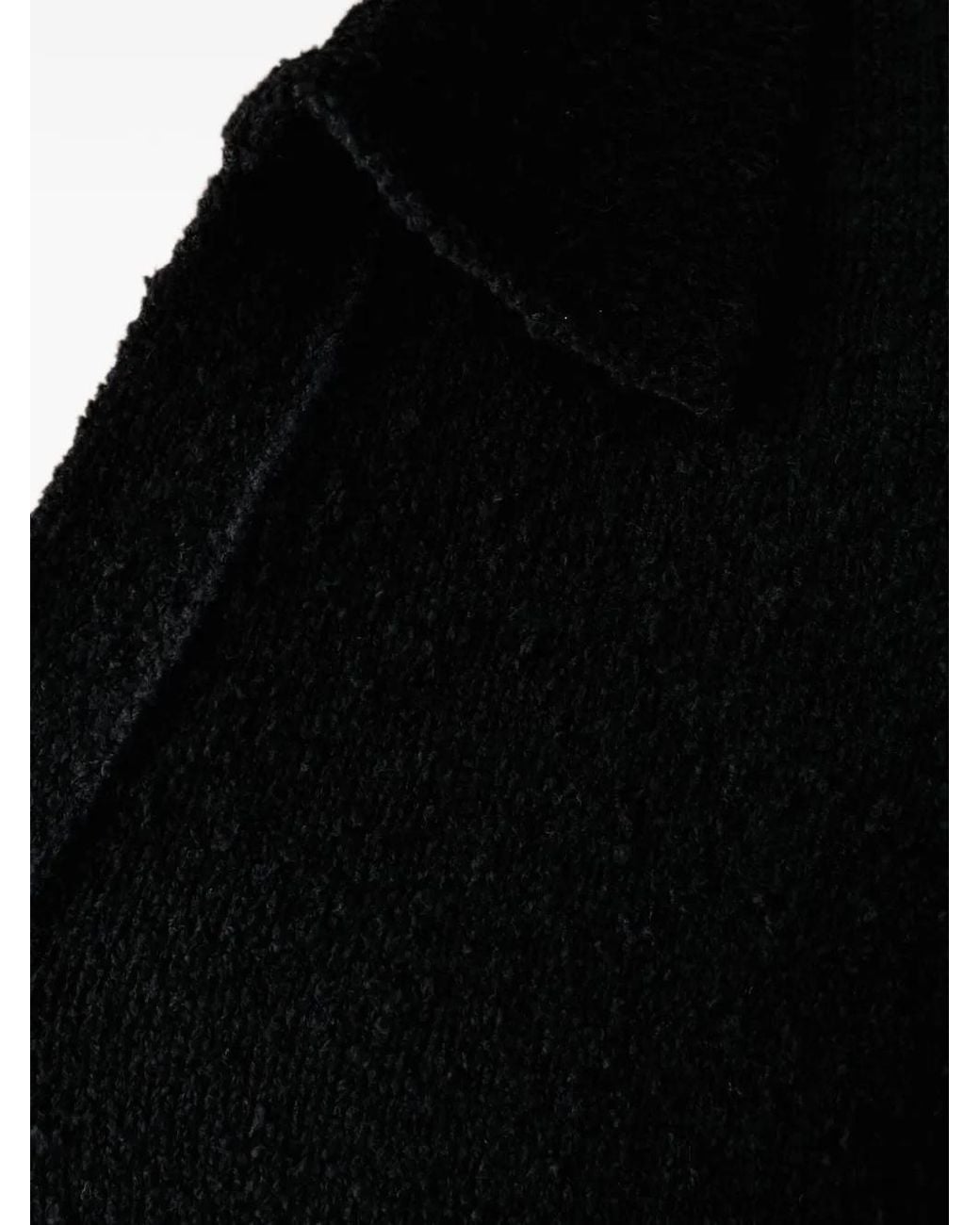 Marc O' Polo Black Bouclé-Knit Polo Sweater for men