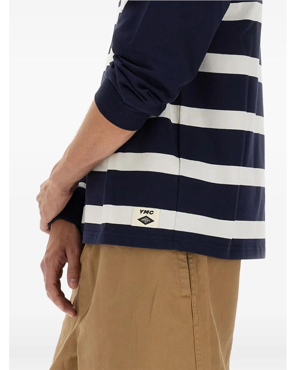 Umbro Blue X Ymc Striped Patchwork T-Shirt for men