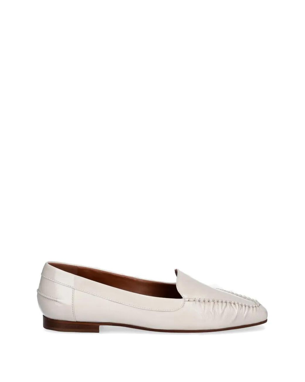 Pollini White Mocassins Uptown À Détails De Coutures