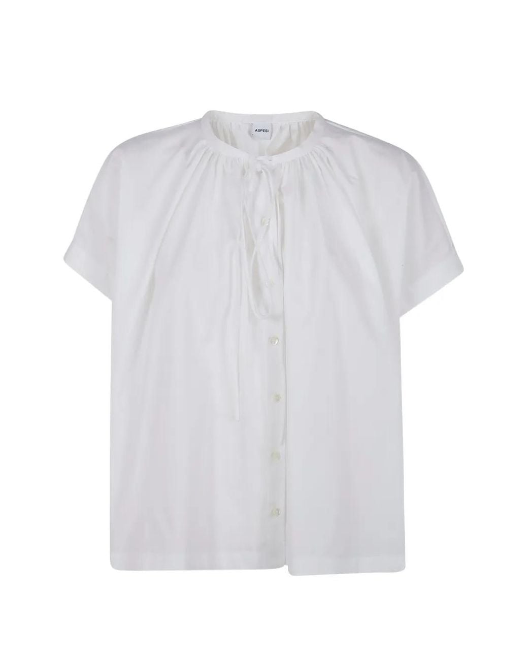 Aspesi White Short Sleeves Oversized Shirt