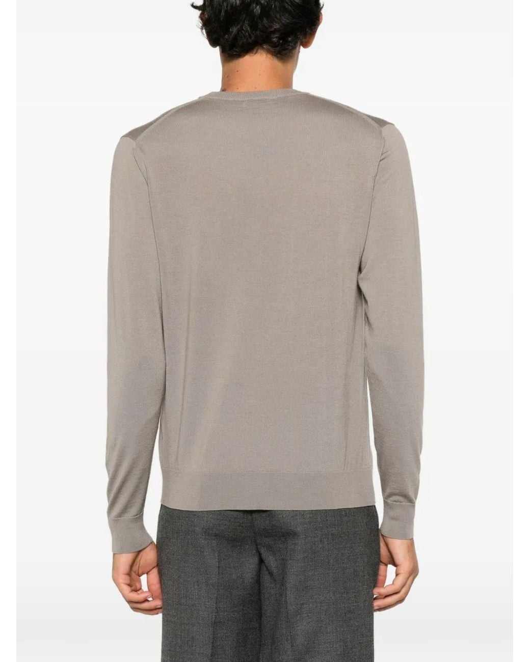 ÉPHÉMÈRE Gray Crew-Neck Long-Sleeve Sweater for men
