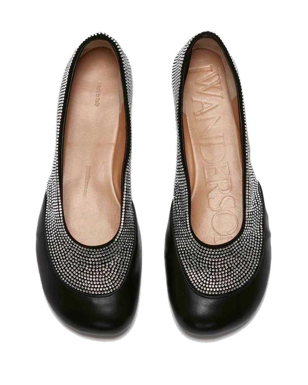 J.W. Anderson Black Crystal-Embellished Ballerina Flats