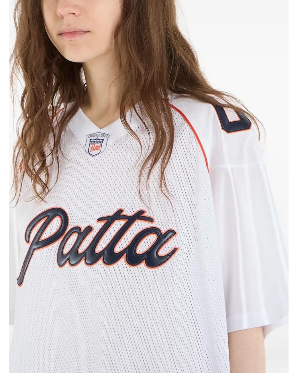 PATTA White Logo-Patch Mesh T-Shirt for men