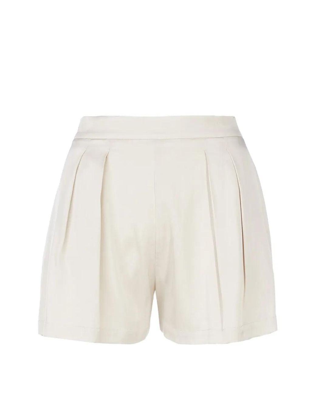 Tessitura Body Couture Natural Pleated High-Waisted Shorts