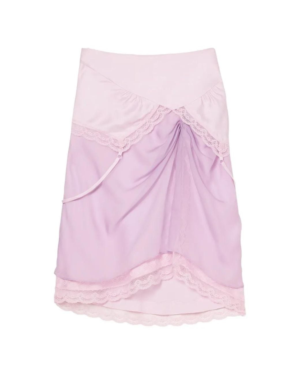 Marc Jacobs Pink Layered Satin Slip Skirt