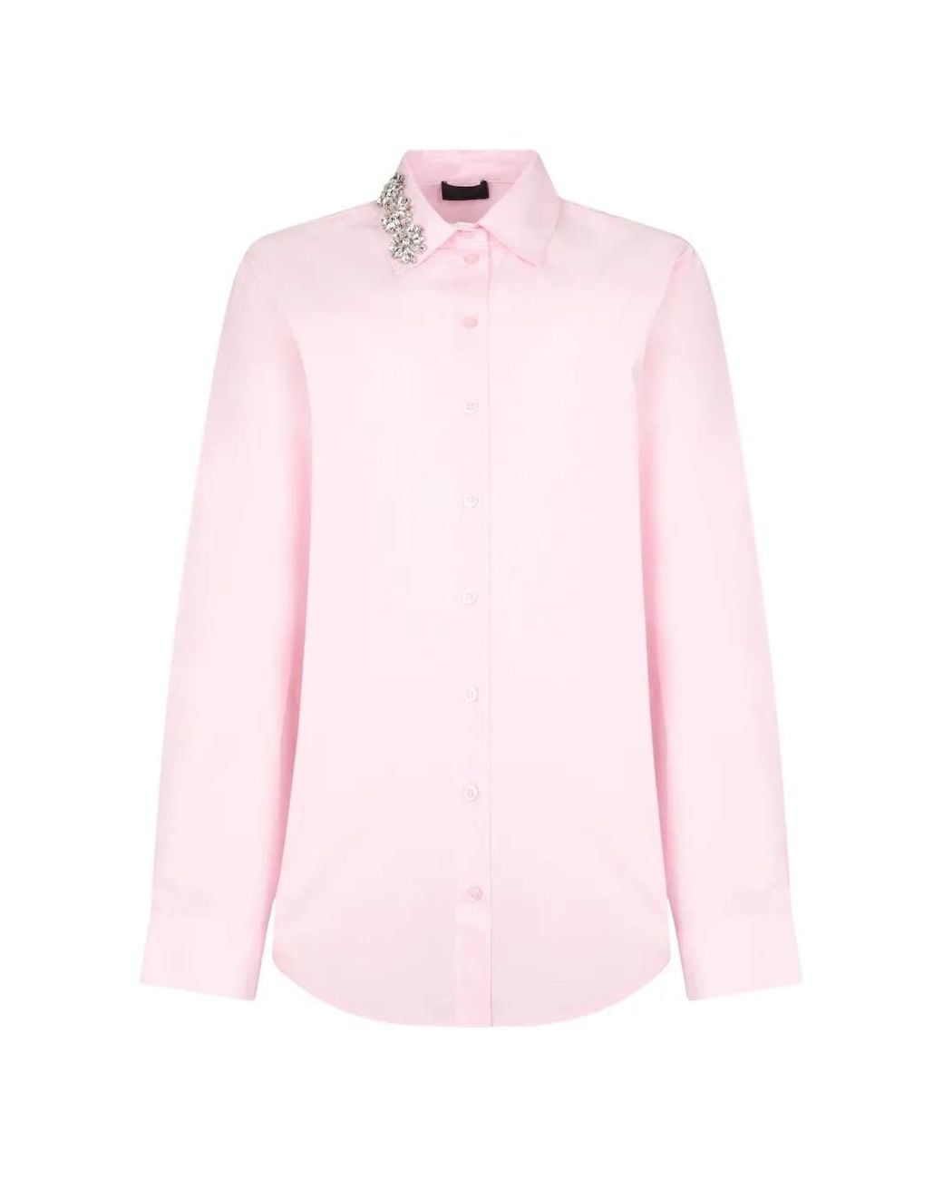 Liu Jo Pink Shirt With Bejewelled Embroidery