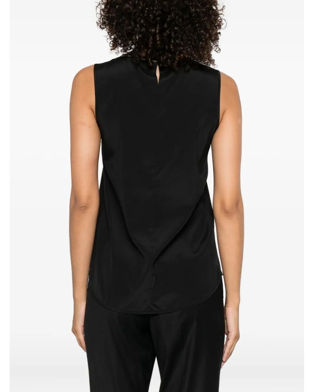 Peserico Black Embellished Sleeveless Top