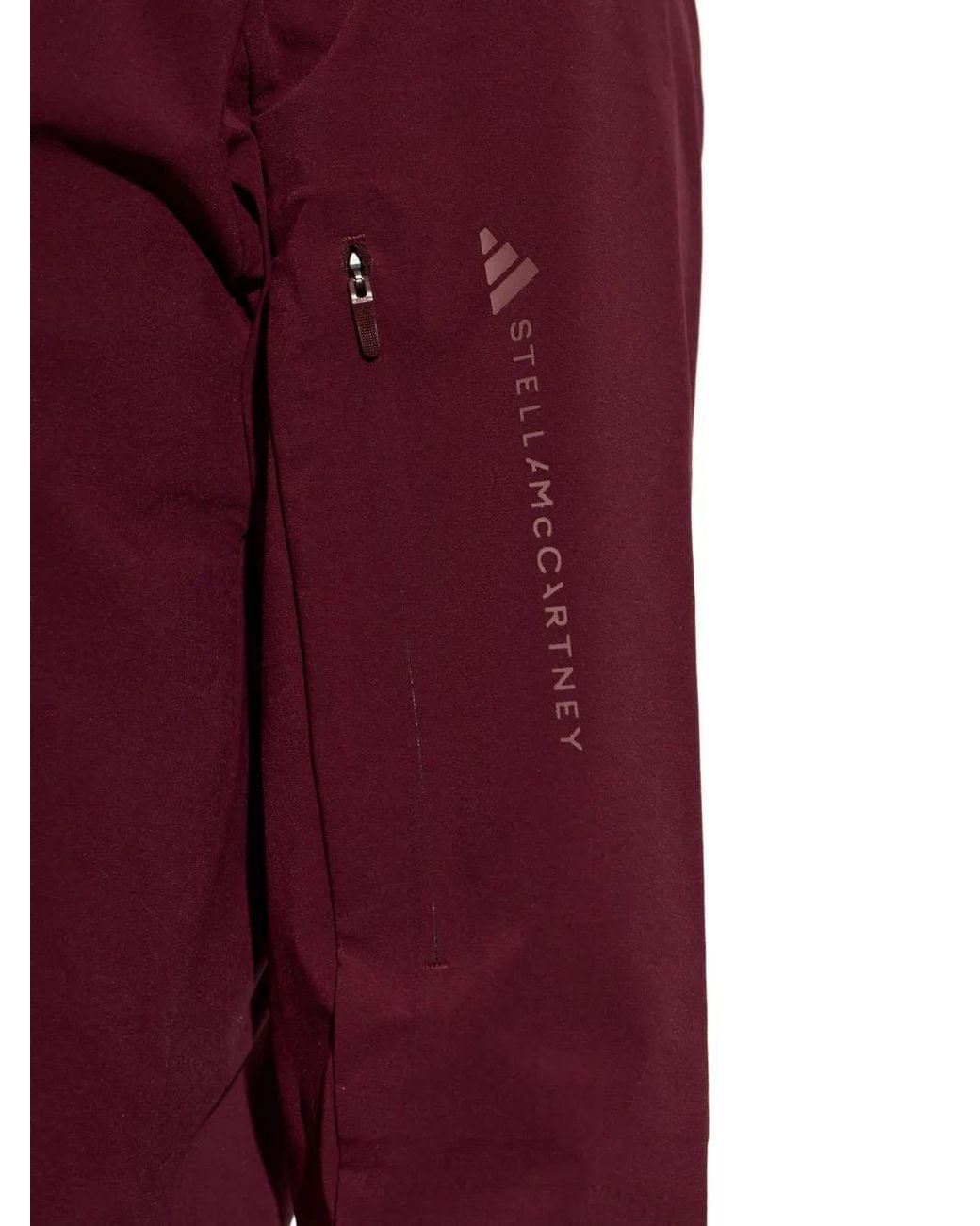 Adidas By Stella McCartney Red X Stella Mccartney Cut-Out Logo-Print Hoodie