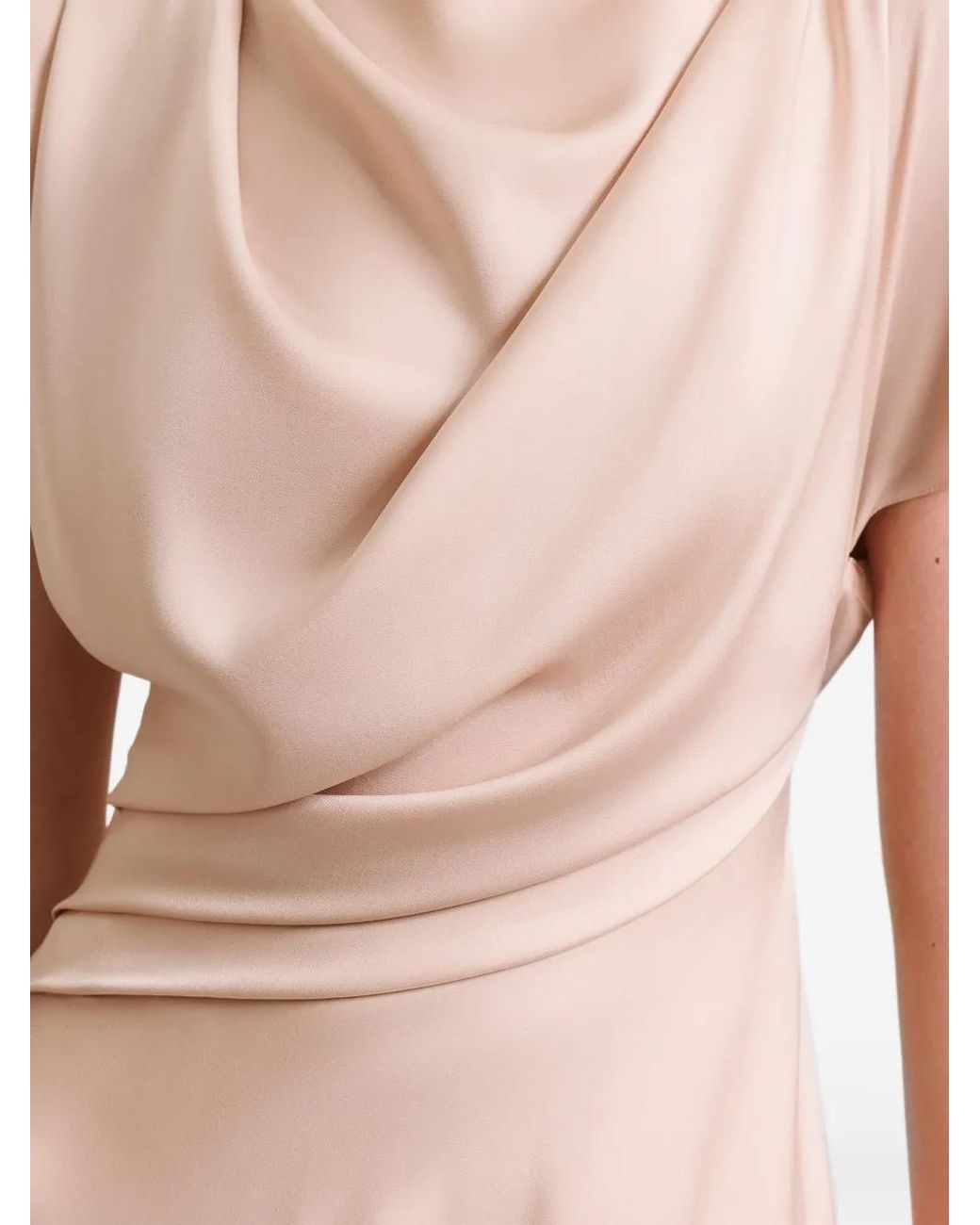 Gemy Maalouf White Draped Cut-Out Gown