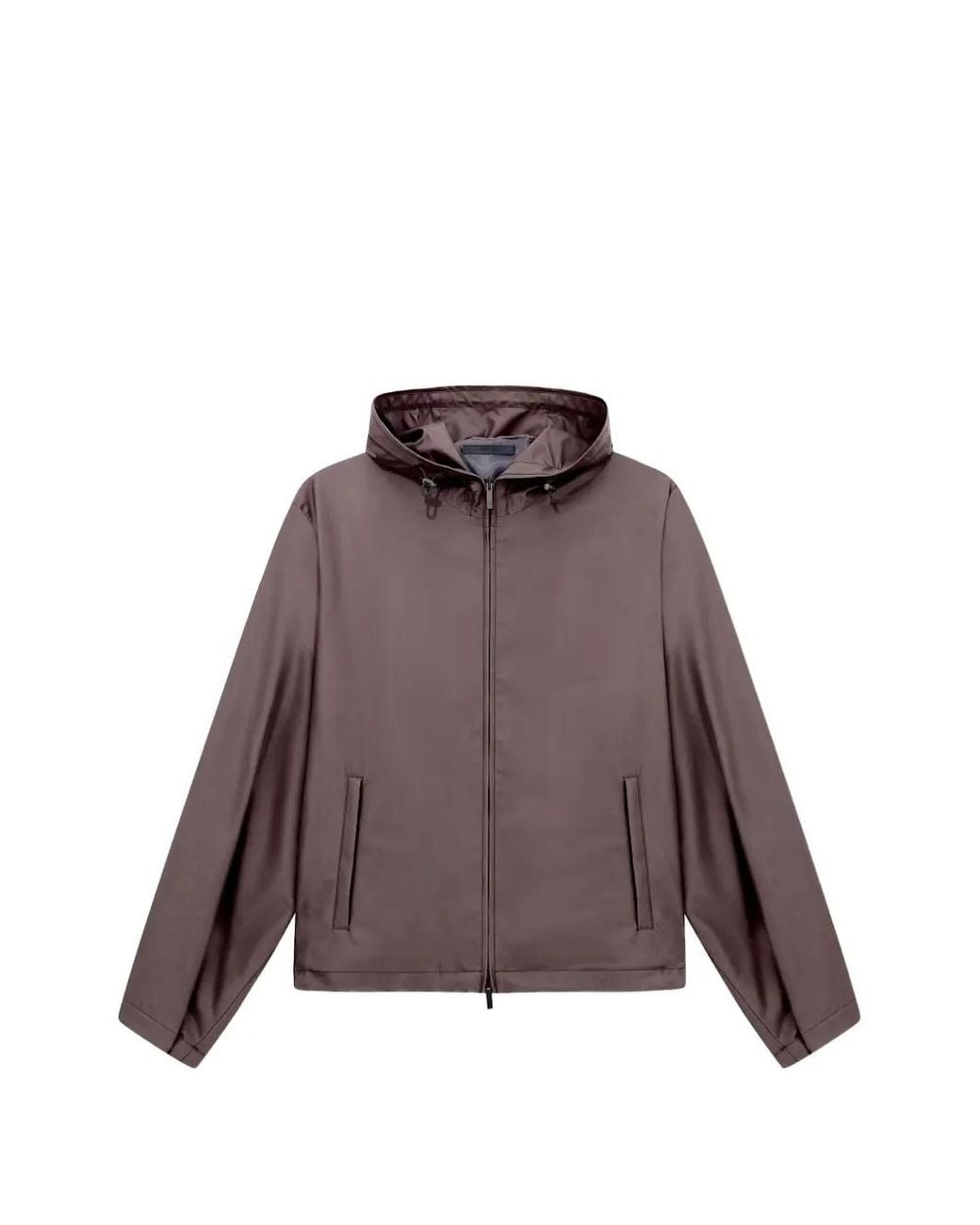 Giorgio Armani Brown Hooded Zip-Up Jacket for men