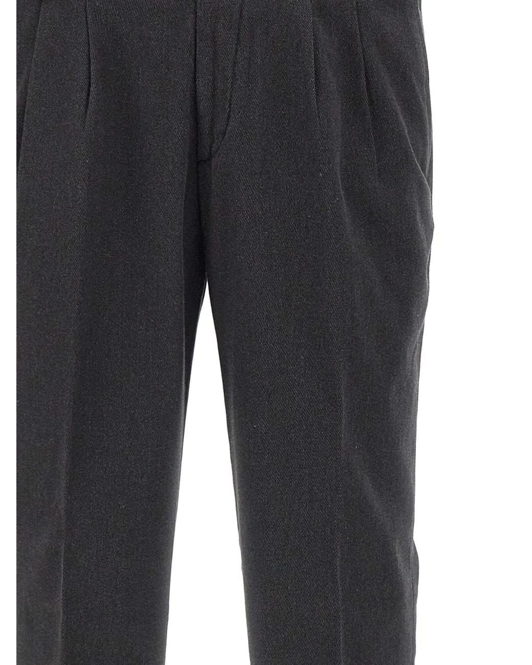 Devore Blue Pleated Cuffed Trousers for men