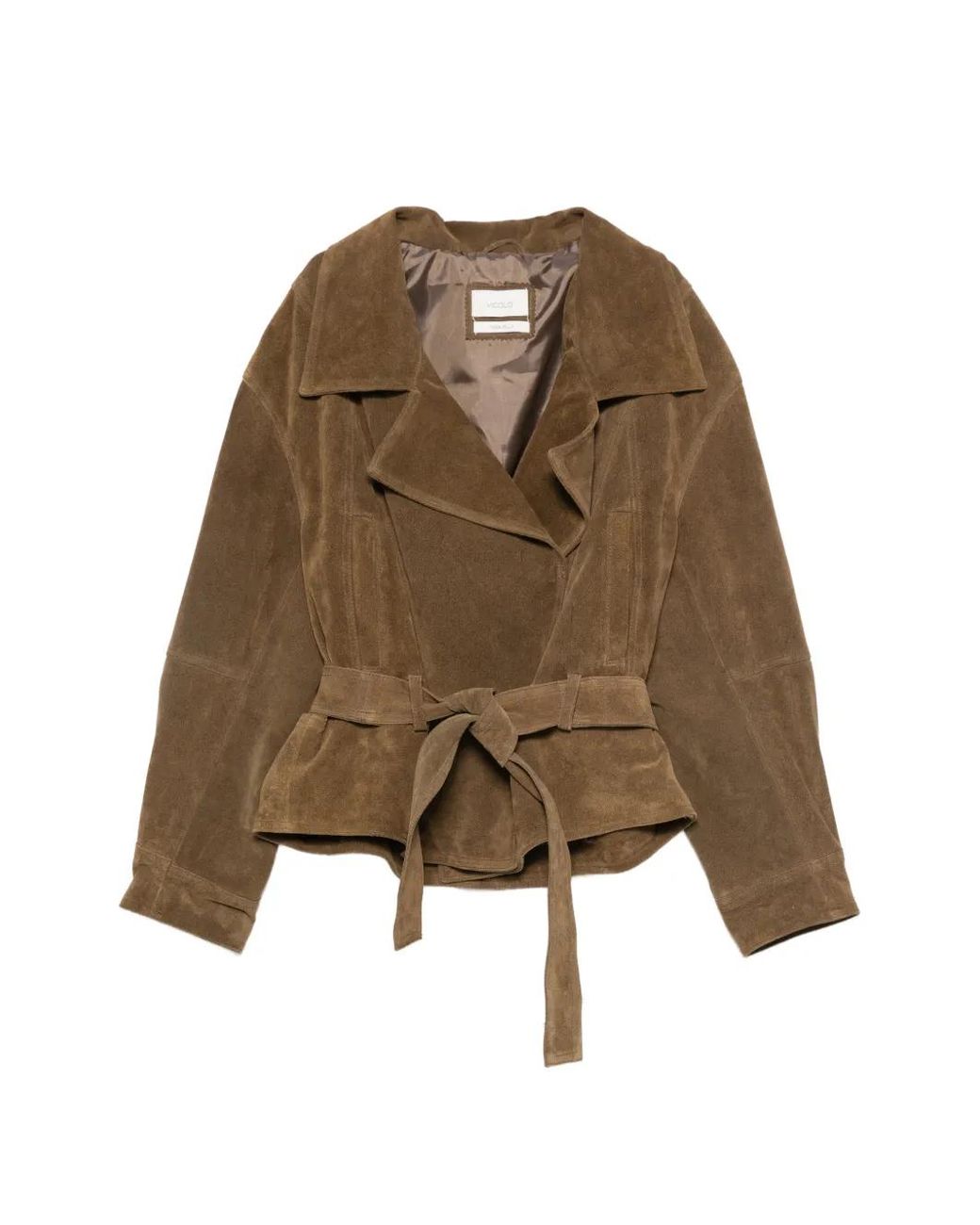 ViCOLO Brown Belted Leather Jacket