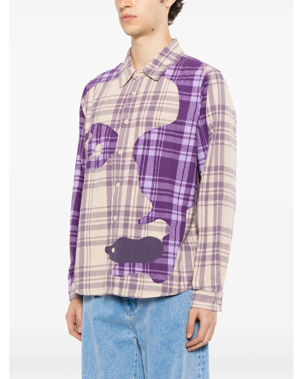 Kidsuper Purple Chemise À Carreaux for men