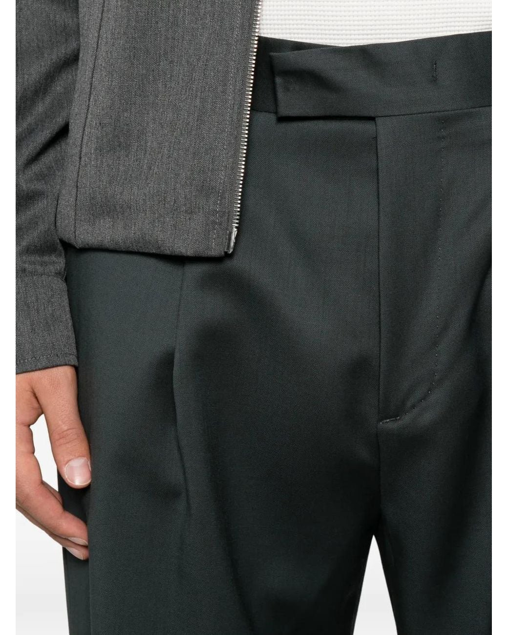 Low Brand Gray Kim Pleated Straight-Leg Trousers for men