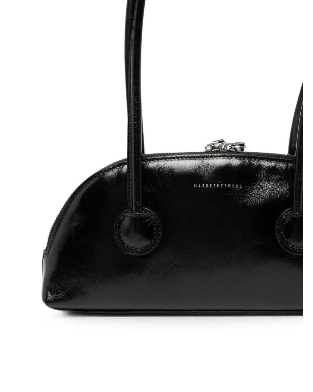 MARGE SHERWOOD Black Mini Sac Bessette East-West À Effet Froissé