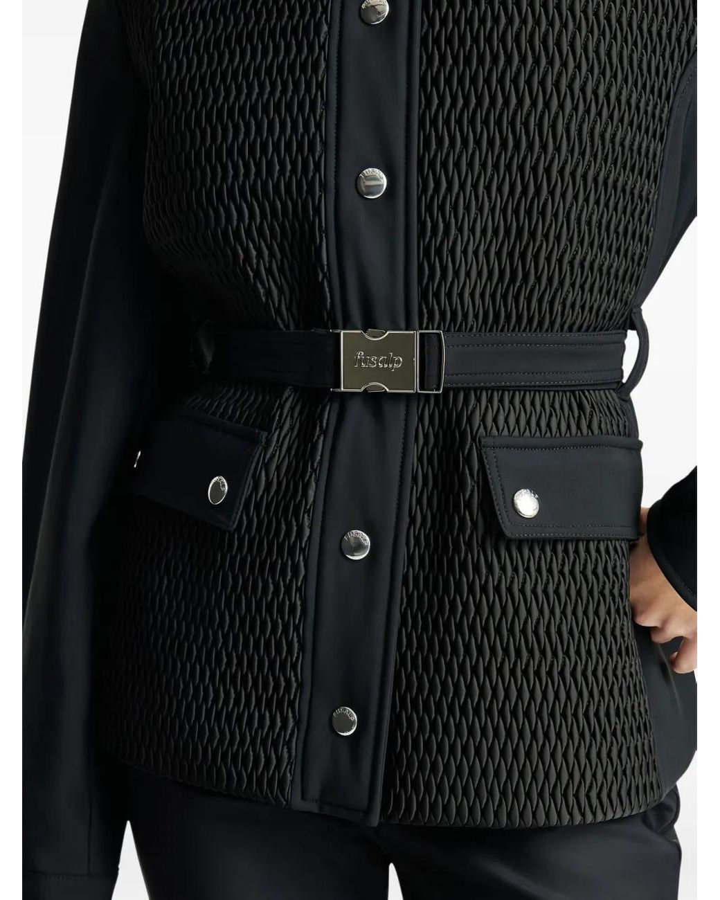 Fusalp Black Diamara Belted Bomber Jacket