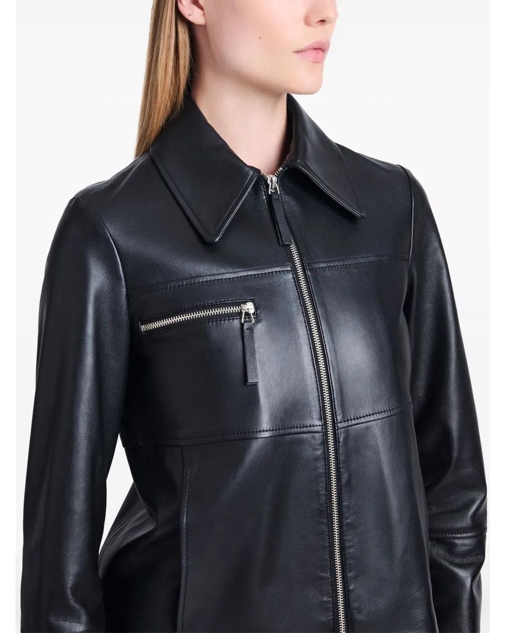 Proenza Schouler Blue Annabel Lightweight Leather Jacket