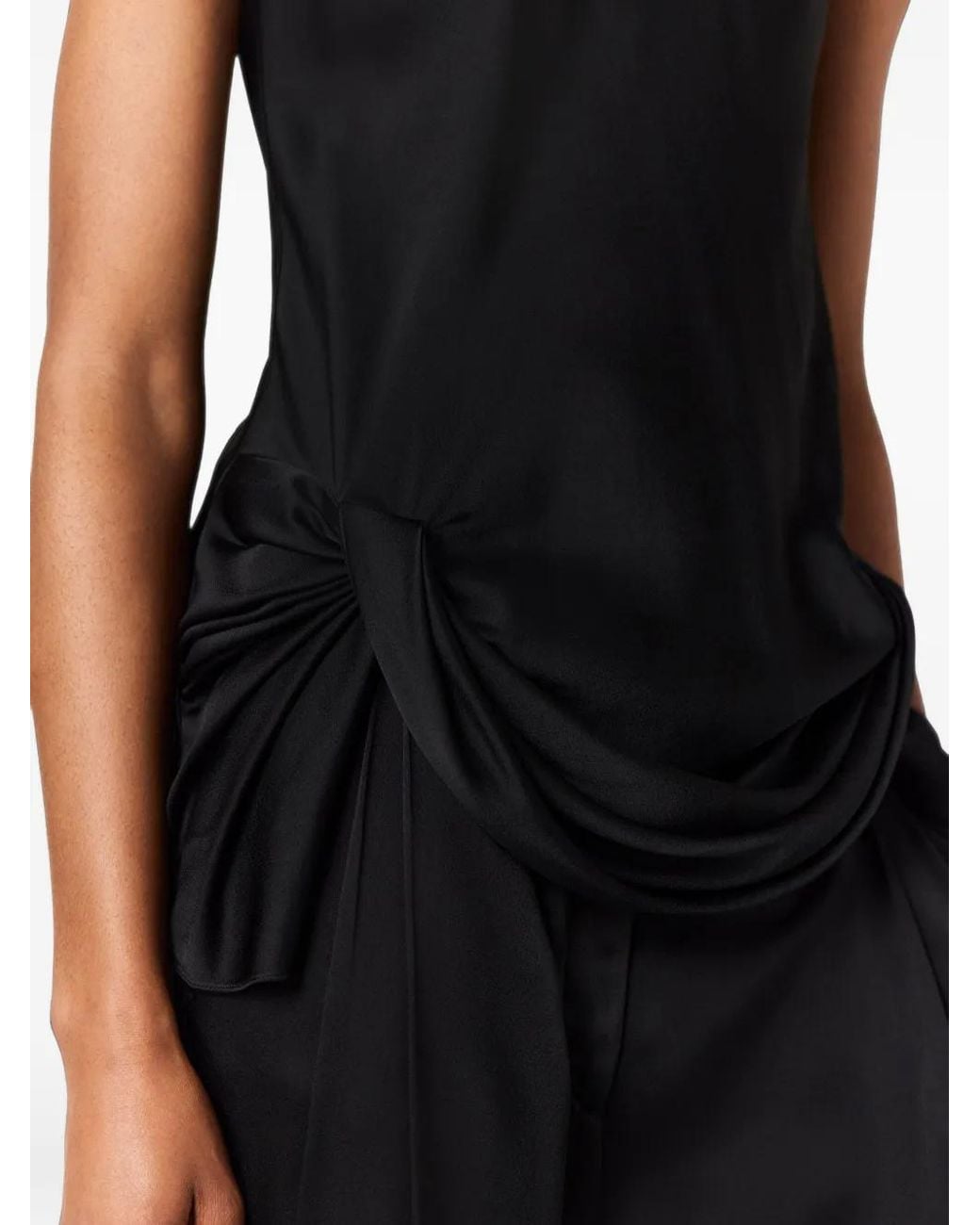 Stella McCartney Black Draped Knot-Detail Top