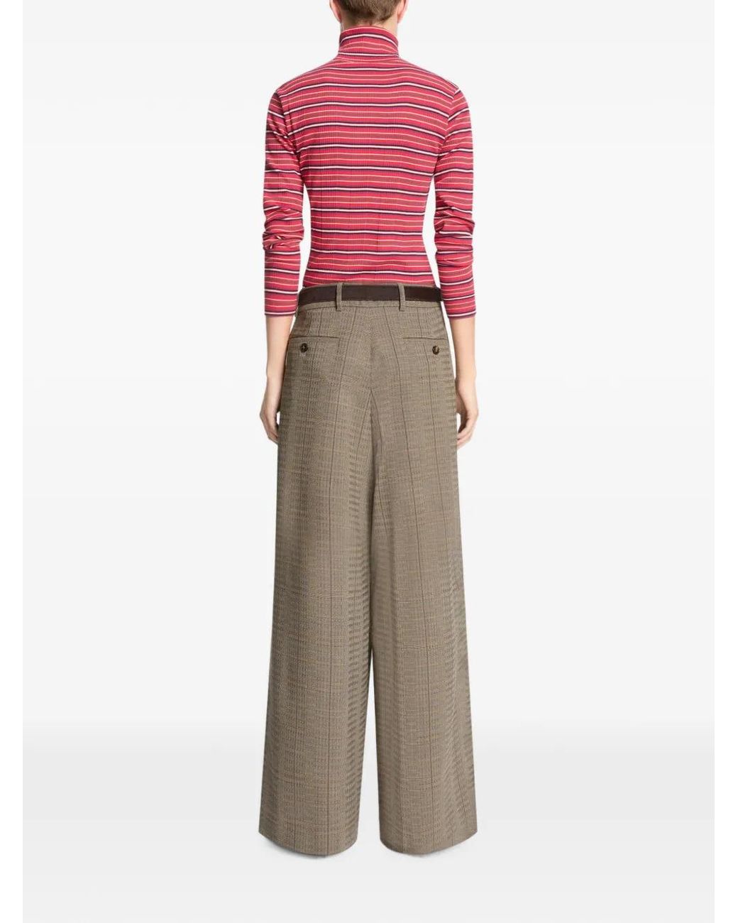 Dries Van Noten Red Ribbed Cotton Turtleneck T-Shirt