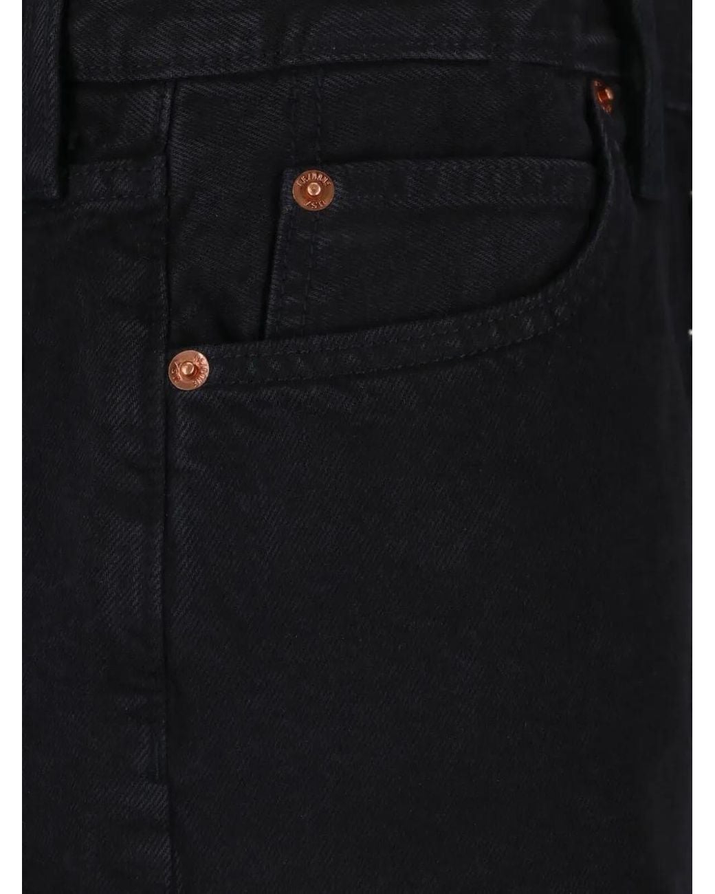 Re/done Black Short The Breezy À Bords Francs
