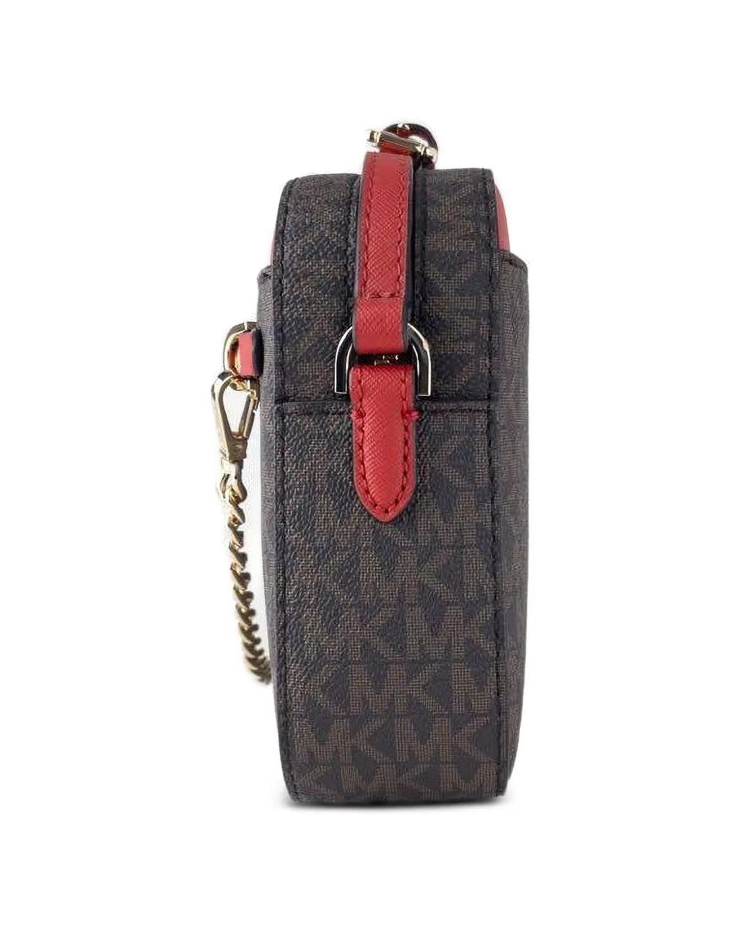 Michael Kors Gray Large Jet Set Monogram-Pattern Cross Body Bag