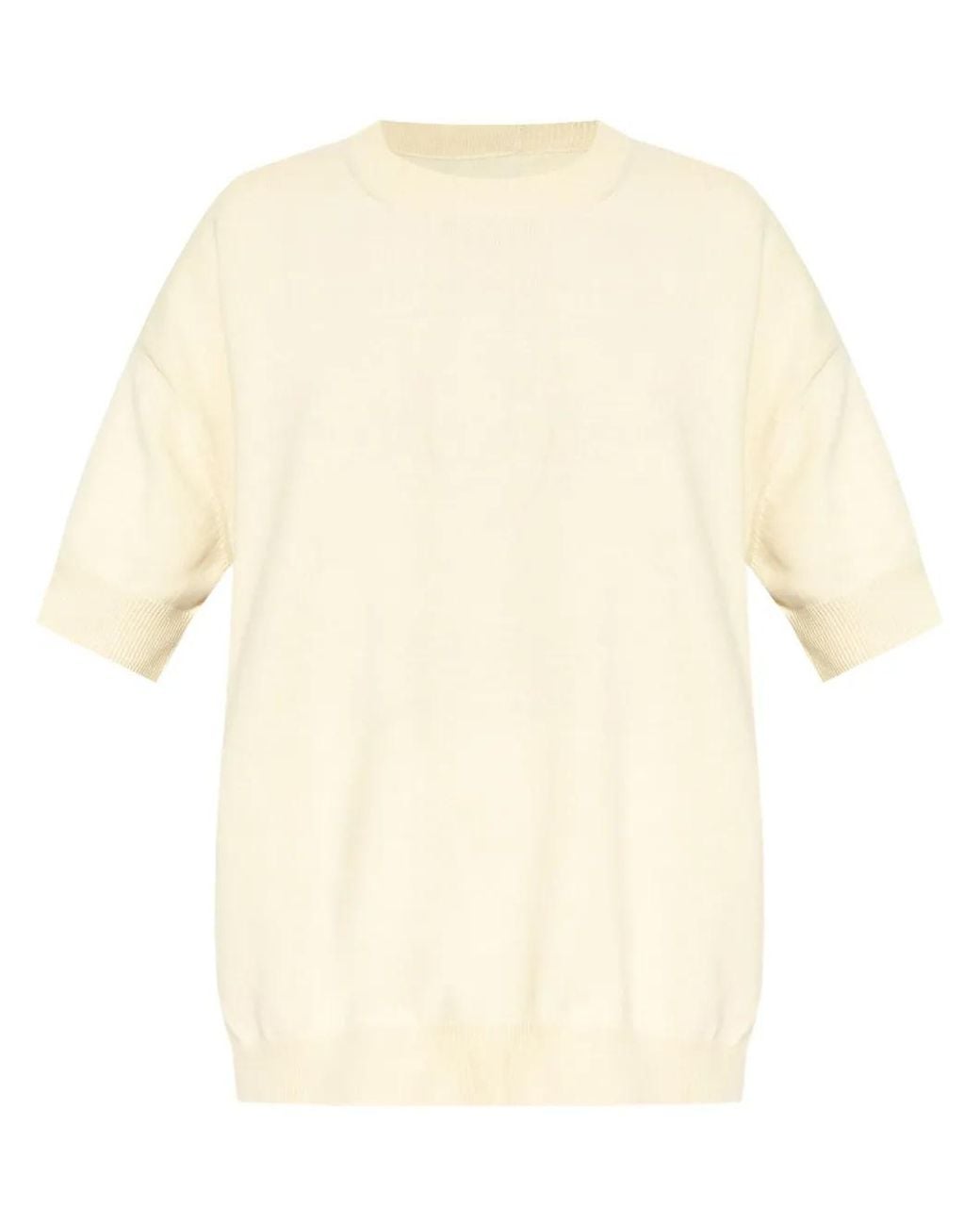 Jil Sander Natural Crew-Neck Knitted T-Shirt