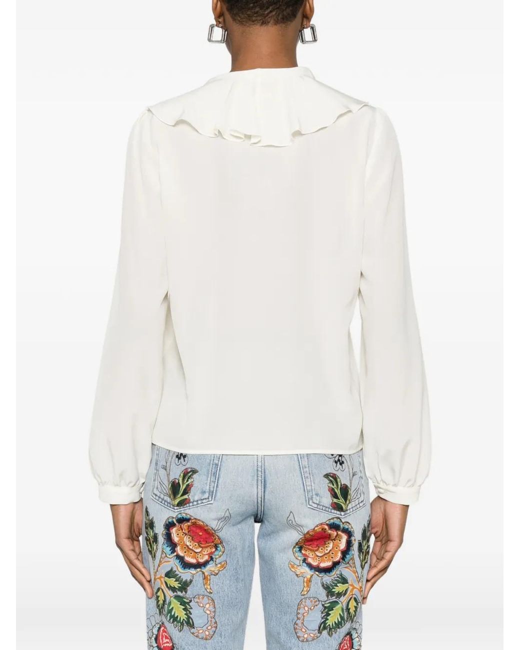 Etro White Ruffled Blouse