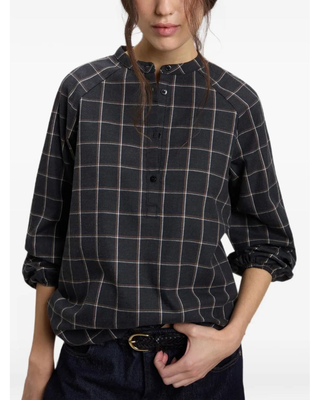 Woolrich Black Check Flannel Blouse