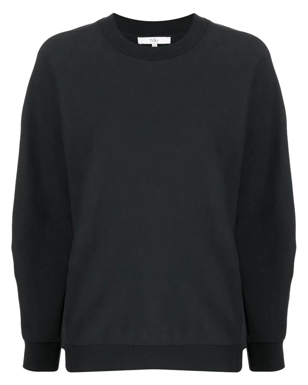 Tibi Black Cut Out-Detail Crew Neck Sweatshirt