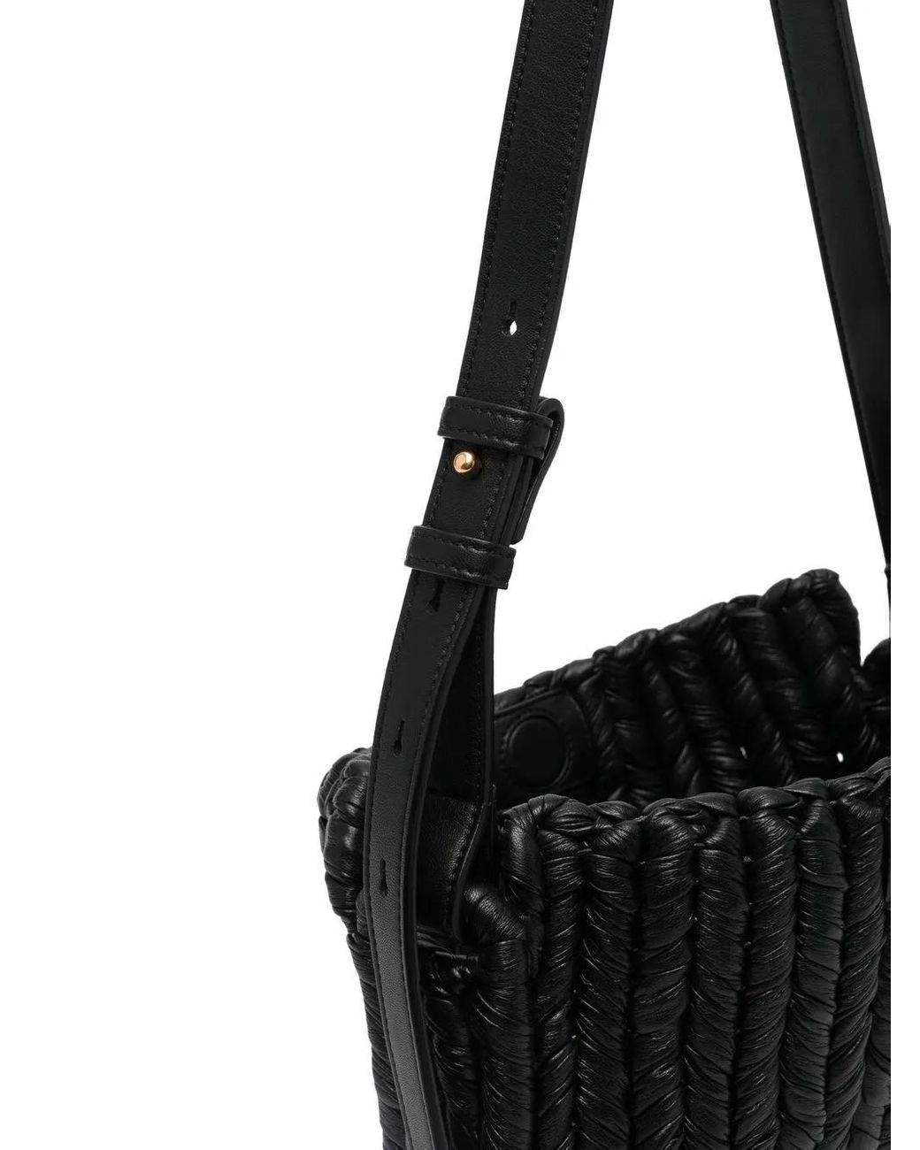 Nanushka Black Woven Shoulder Bag