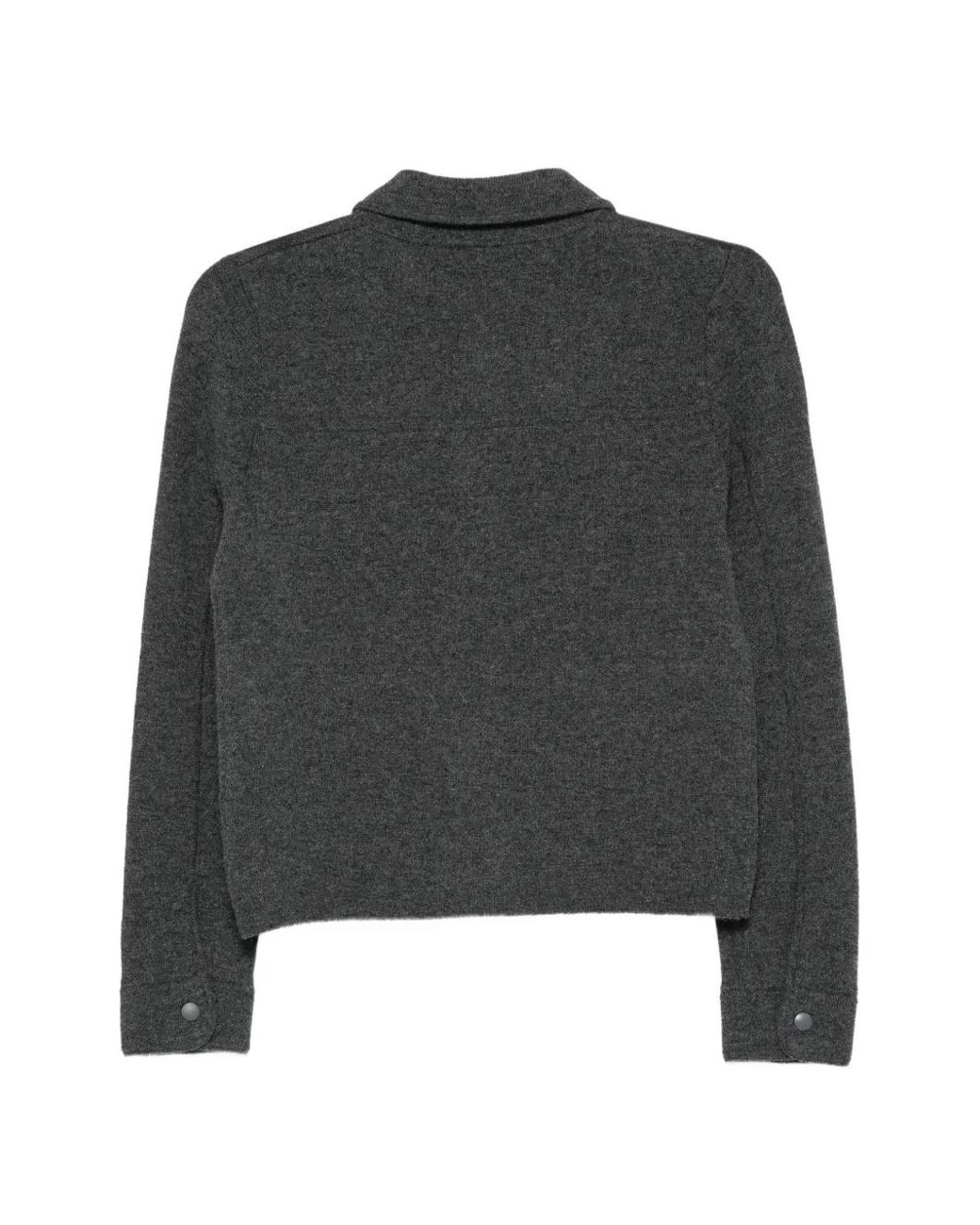 Aspesi Black Button-Up Collared Cardigan