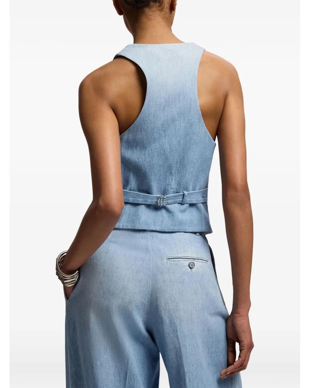 Ralph Lauren Blue Clarissa Cotton Denim Vest