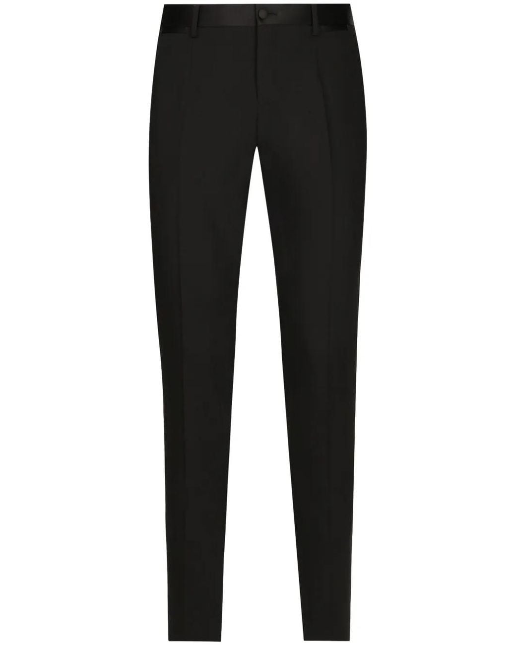 Dolce & Gabbana Black Classic Stretch Tailored Trousers for men