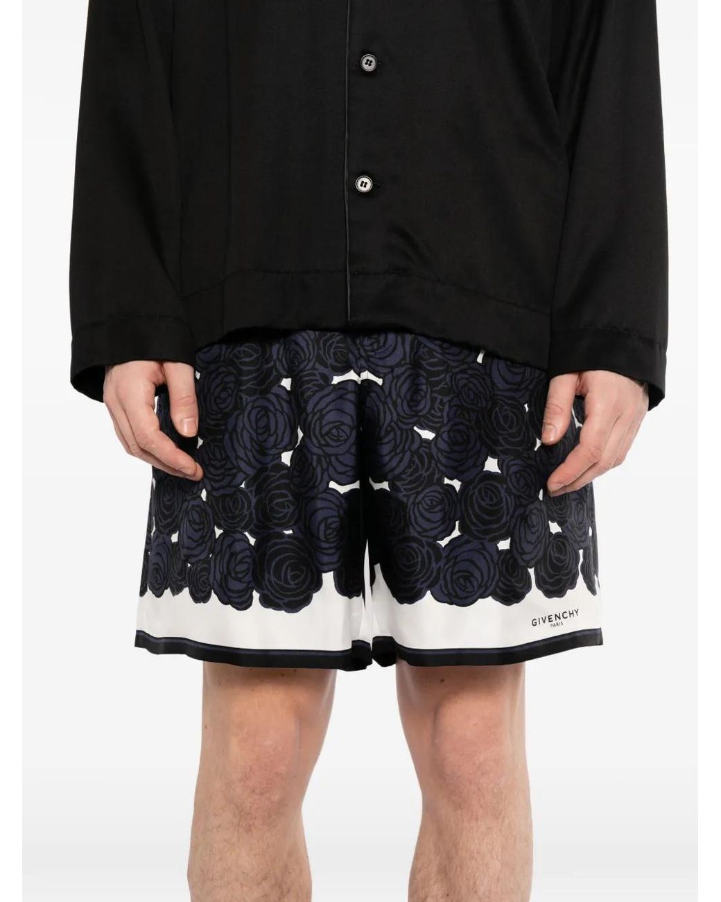 Givenchy Blue Floral Bermuda Shorts for men