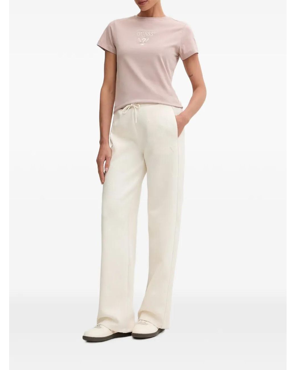Guess Natural Pantalon De Jogging À Logo 4G