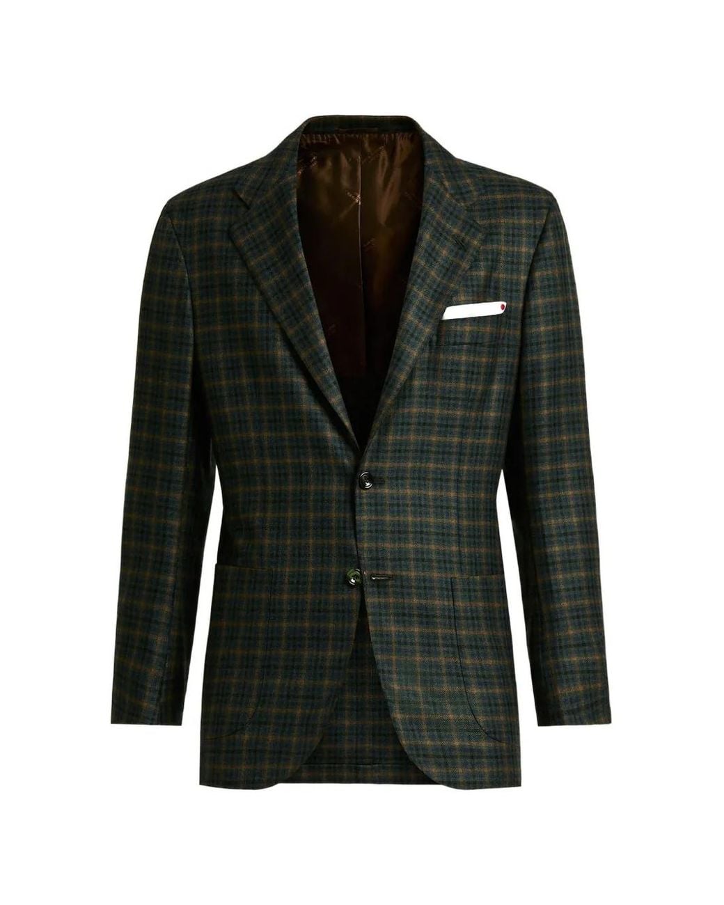 Kiton Geruite Kasjmier Blazer in het Black voor heren