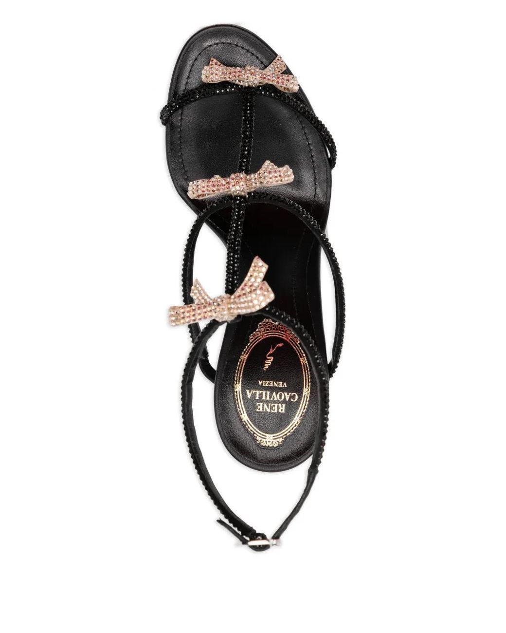 Rene Caovilla Black 105Mm Caterina Heeled Sandals